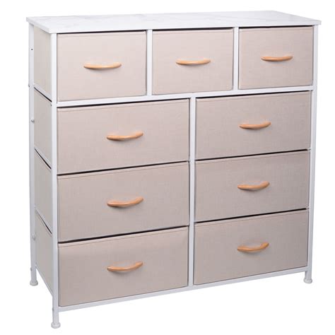 CERBIOR Drawer Dresser Storage Organizer 9-Drawer Closet Shelves ...