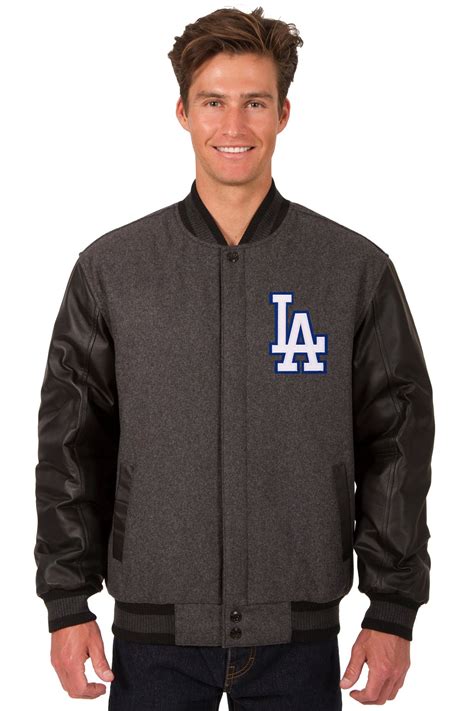 Los Angeles Dodgers Wool & Leather Reversible Jacket w/ Embroidered ...