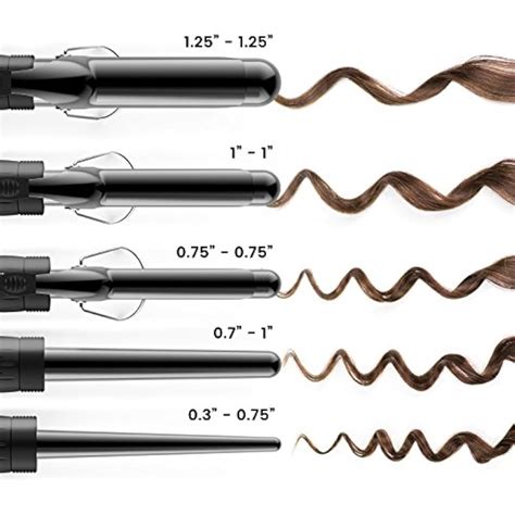 5 In 1 Professional Curling Iron And Wand Set - 0.3 To 1.25 Inch ...