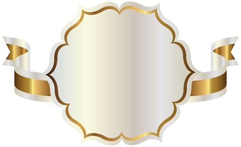 White Label with Gold Ribbon PNG Clipart | Gallery Yopriceville - High ...