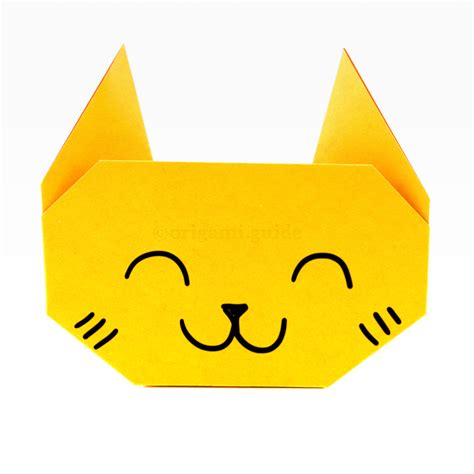 How To Make An Easy Origami Cat Face - Folding Instructions - Origami Guide