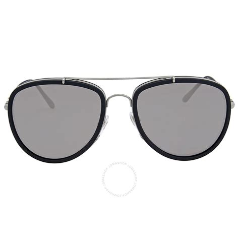 Burberry Grey Mirror Polarized Aviator Sunglasses - Burberry ...