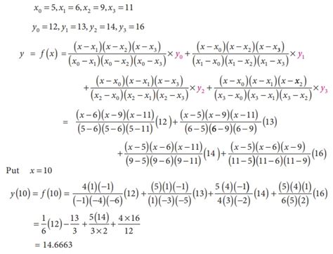 Lagrange’s interpolation formula - Example Solved Problems with Answer ...