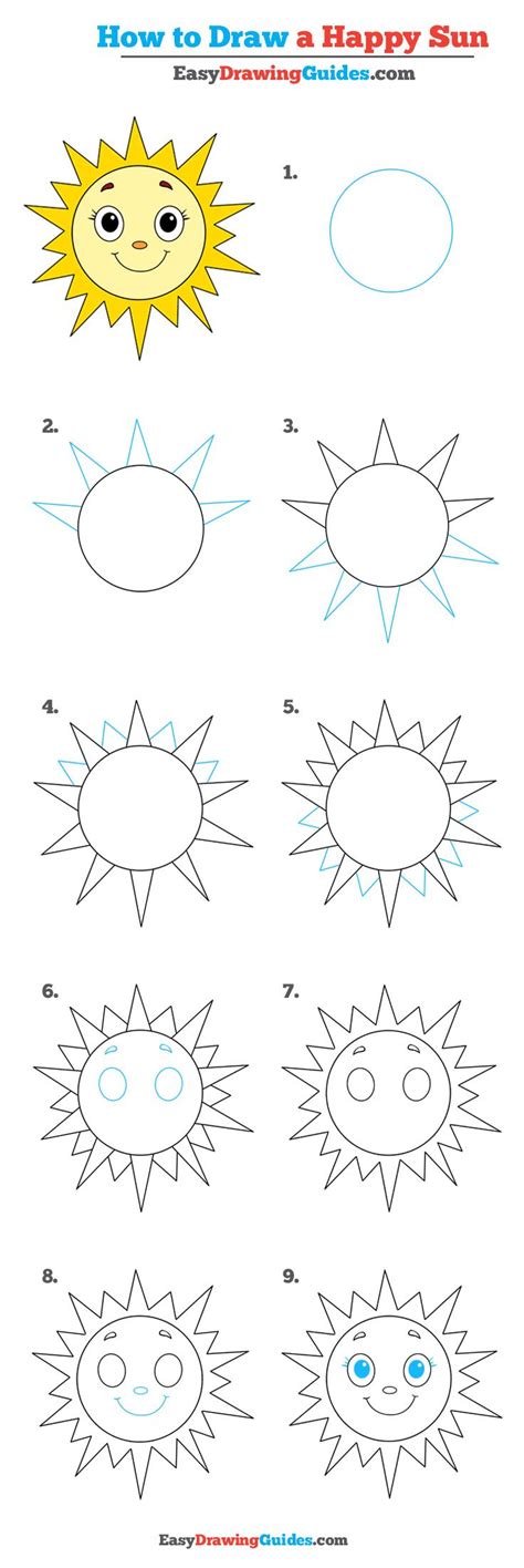 How to Draw a Smiling Sun - Really Easy Drawing Guides | Einfache dinge ...