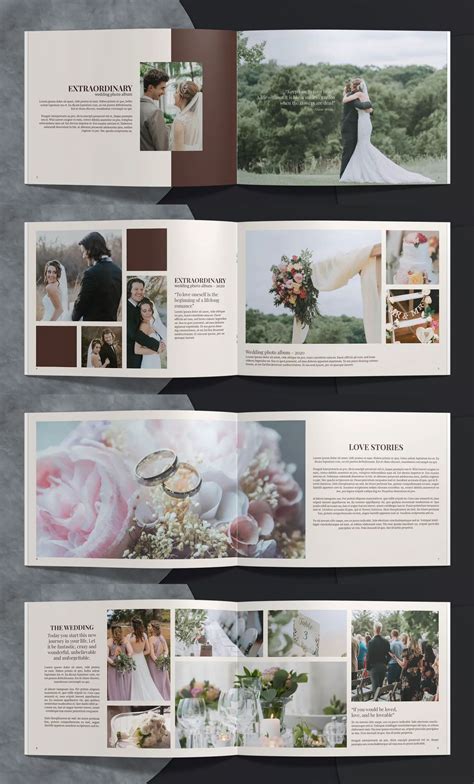 Wedding Album Template InDesign | Wedding photo album layout, Wedding ...