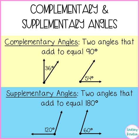 Complementary and Supplementary Angles - Lindsay Bowden | Supplementary ...