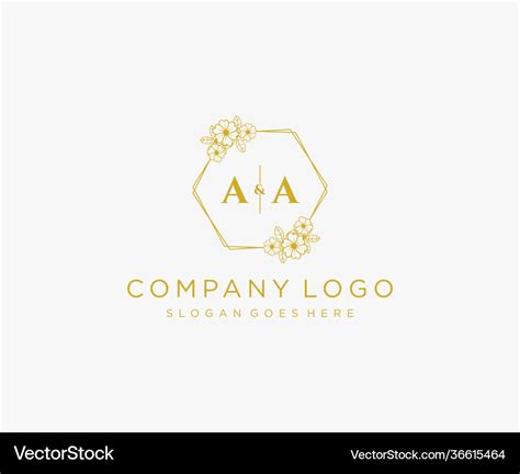 Initial aa letters decorative luxury wedding logo Vector Image