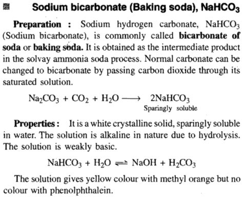 . describe briefly the preparation and properties of sodium hydrogen ...