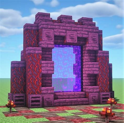 #Crimson #NetherPortal #Design #Minecraft | Minecraft houses, Minecraft ...