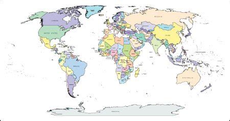 World Map with Countries - PowerPoint, Editable world map, country map ...