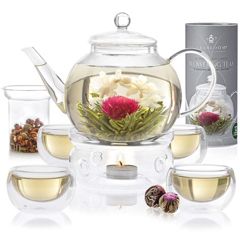 しています Teabloom Teapot Set Complete Tea Gift Set Clear :20221118170703 ...