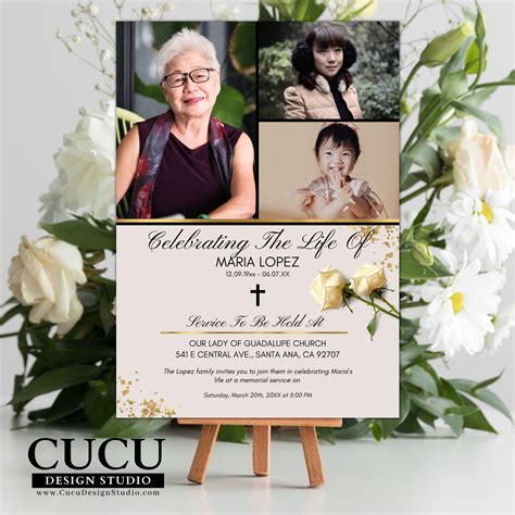 Funeral Announcement Card Template – Cucu Design Studio