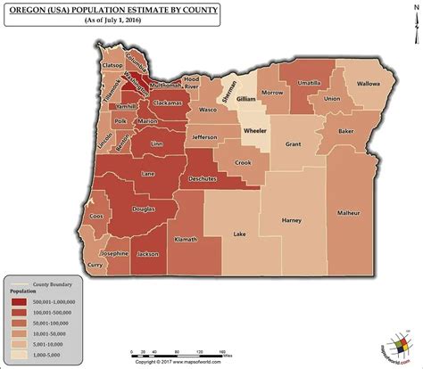 Oregon Population Map - Answers