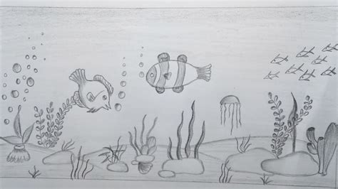 How to draw Underwater Scenery | Pencil Sketch - YouTube