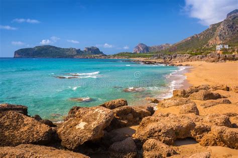 Beautiful Falassarna Beach on Crete Stock Image - Image of scenic ...