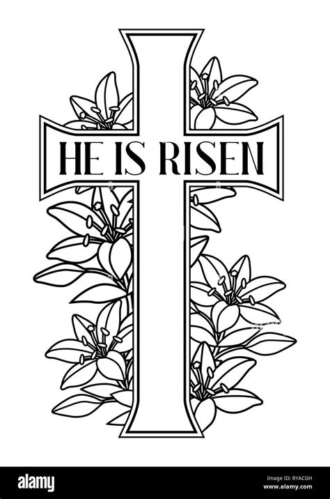 Happy Easter Cross Clipart Black And White