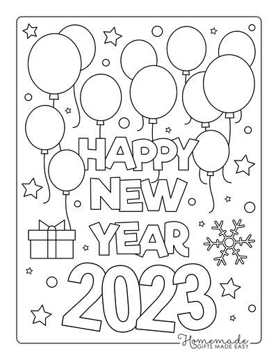 Free Printable New Year Coloring Pages For 2023 - Coloring Home | New ...