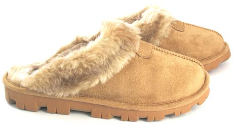 Ladies Womens Slip On Warm Fur Lined Winter Comfortable Rubber Sole ...