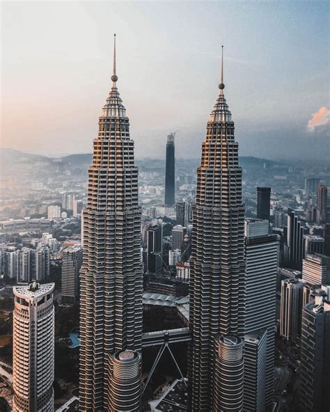 Petronas Twin Tower from Aerial View Editorial Photography - Image of ...