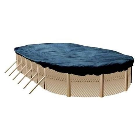 Swimline Swimline 18x33 Blue Oval Above Ground Pool Cover + Air Pillows ...