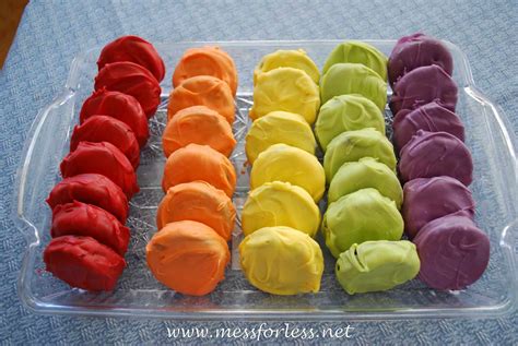 Rainbow Oreo Cookies - Mess for Less