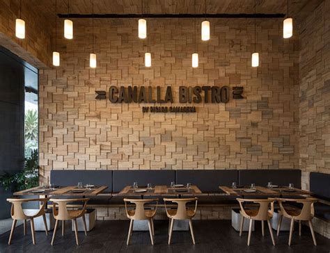 Wood Shingle Wall Treatment for a Unique Restaurant Interior Design