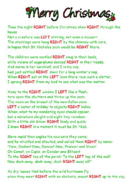 christmas poem right and left - - Yahoo Search Results | Christmas gift ...