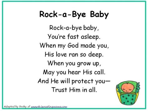 Rock A Bye Baby Lullaby Nursery Rhymes With Lyrics