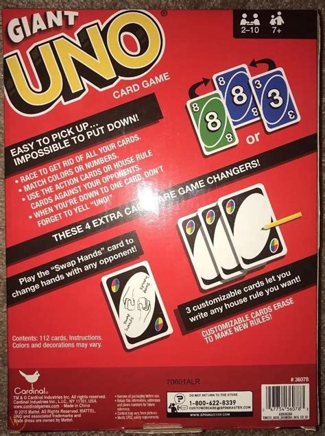 Giant Uno Cards - Novelty Jumbo Uno Card Game Family Fun Game | #1904821805