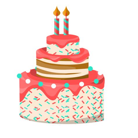 Two candles birthday cake illustration #AD , #ad, #Aff, #birthday, # ...