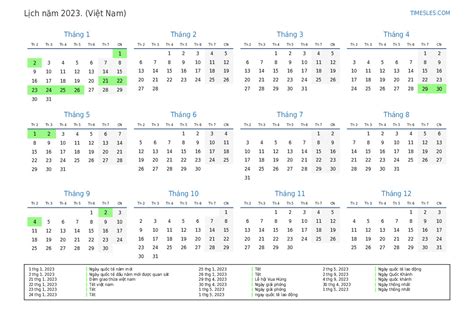 Calendar 2023 Vietnam - Calendar 2023 With Federal Holidays