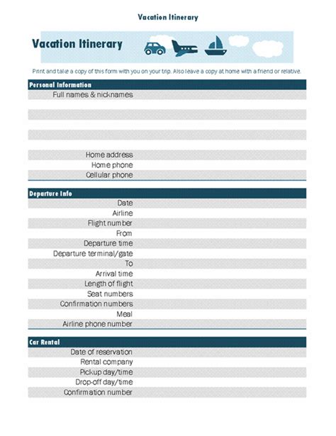 11 Free Travel Itinerary Templates in Google Docs, Excel, & Word