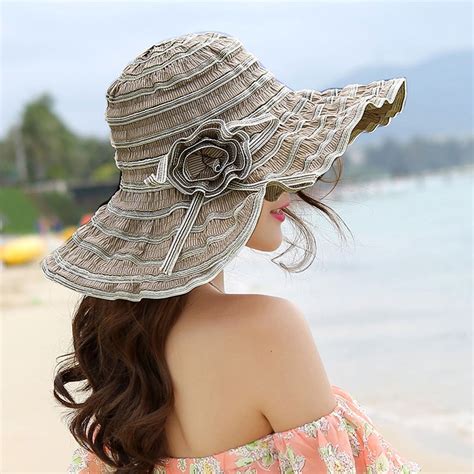 Clothes, Shoes & Accessories Fashion Summer Hat Women Wide Brim Sun Hat ...