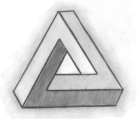 Unreal Triangle Optical Illusion Drawing Optical Illusions Drawings ...