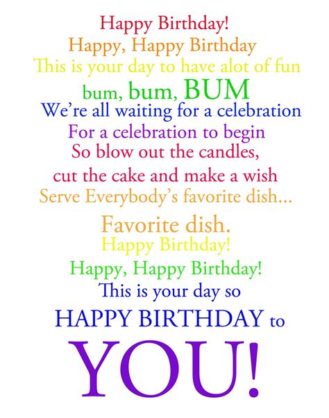 Happy Birthday To You Lyrics English | The Cake Boutique