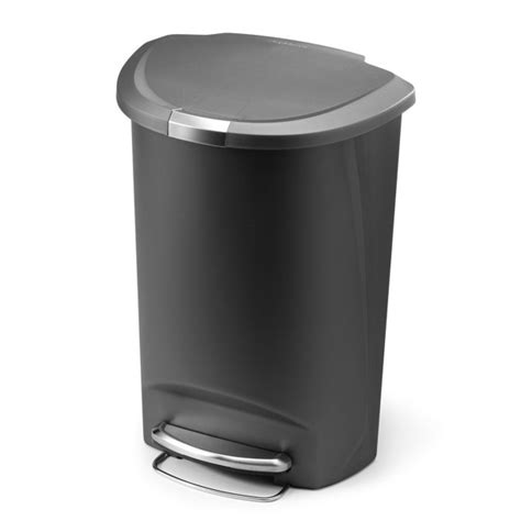 simplehuman 50 Liter / 13 Gallon Semi-Round Kitchen Step Trash Can ...