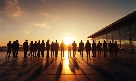 Premium AI Image | Group of people silhouette in the sunset