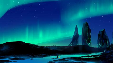 1920x1080 Aurora Borealis Town 5k Laptop Full HD 1080P ,HD 4k ...