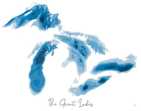 The Great Lakes Depth Map - Etsy