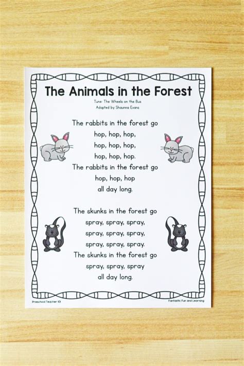 Forest Animals Preschool Circle Time Song - Fantastic Fun & Learning ...