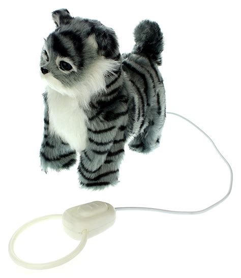 My Striped Kitty Walk Along Toy Stuffed Plush Cat w/ Realistic Walking ...