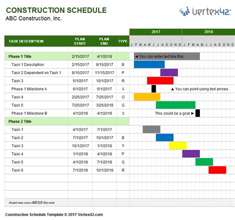 Construction Schedule Template