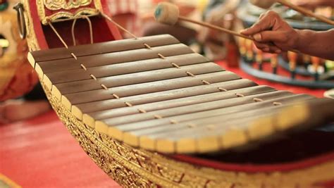 Traditional Wooden Thai Musical Instrument, Ranat-Ek, Stock Footage ...