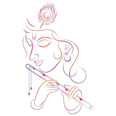 Shri Krishna modern art illustration 10703540 Vector Art at Vecteezy