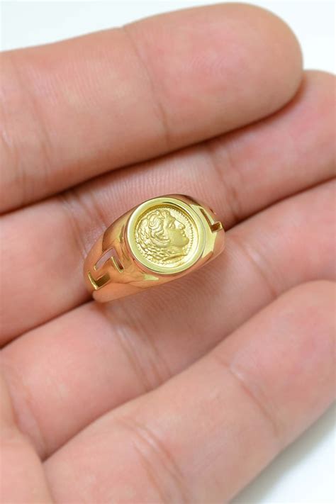 Alexander The Great Gold Ring Ancient Greek Coin Ring 14K | Etsy