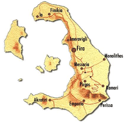 Images and Places, Pictures and Info: caldera santorini map