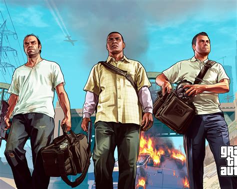 Gta 5 Main Characters 1280 x 1024 Wallpaper