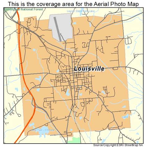 Aerial Photography Map of Louisville, MS Mississippi