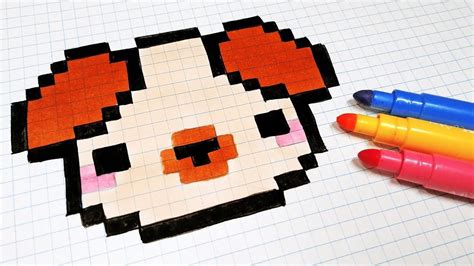 Pixel Art Hecho a mano - Cómo dibujar un perro Kawaii | Como dibujar un ...