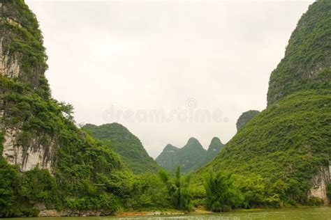 Karst Mountains and Rice Paddies Landscape in Yangshuo China Stock ...